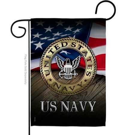 ANGELENO HERITAGE 13 x 18.5 in. US Navy Garden Flag with Armed Forces Double-Sided Decorative Vertical Flags AN578929